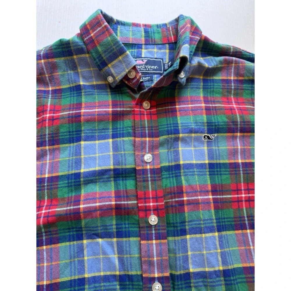 Boy's/Kid's‎ Vineyard Vines Long Sleeve Plaid Button Down Shirt Size Xl (18)